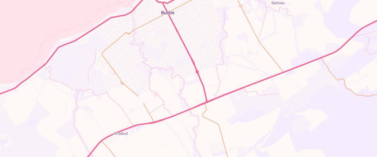 Map showing the location of Buckie Superstore Petrol Filling