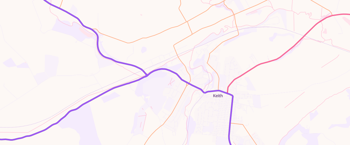 Map showing the location of Keith Service Station