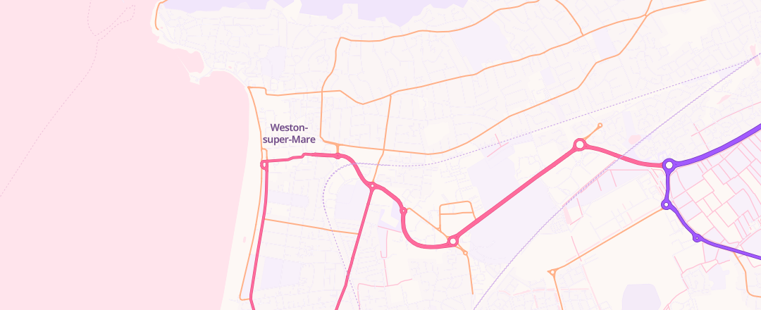 Map showing Bridge Motor Services, Weston Super Mare