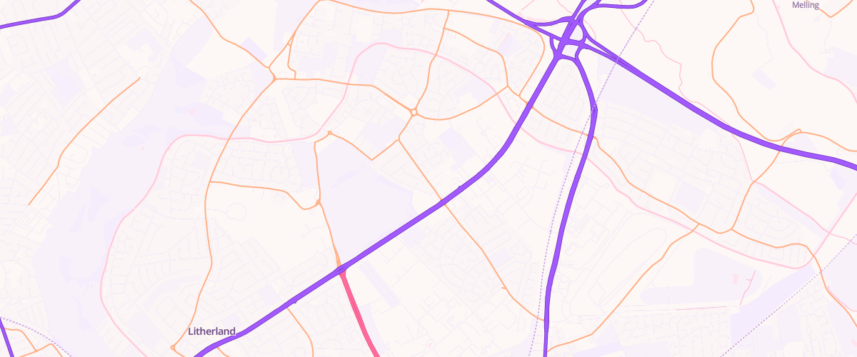 Map showing the location of Park Lane Filling Station