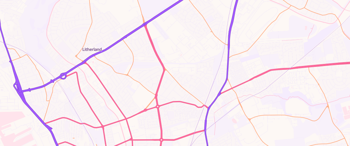 Map showing the location of Asda Bootle Orrell Lane