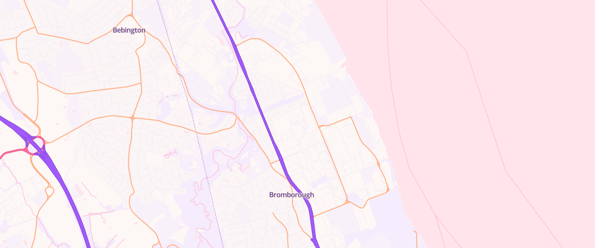 Map showing the location of Asda Bromborough Superstore