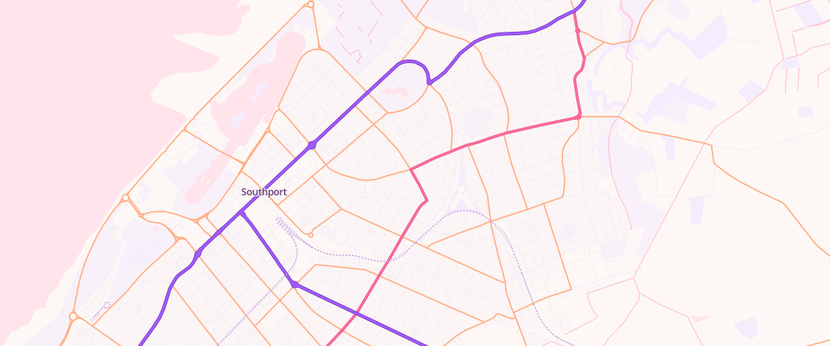 Map showing the location of Gem Roe Lane