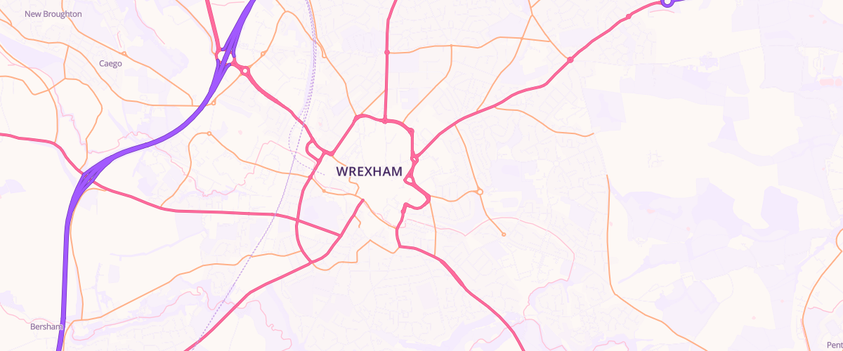 Map showing the location of Wrexham Extra Petrol Filling