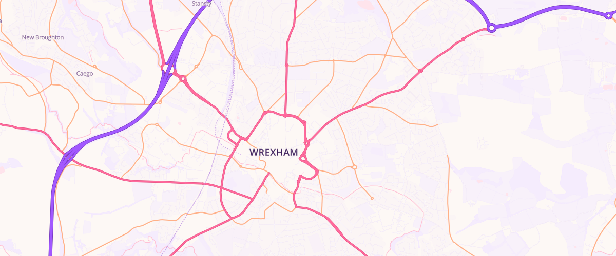 Map showing the location of Asda Wrexham Superstore