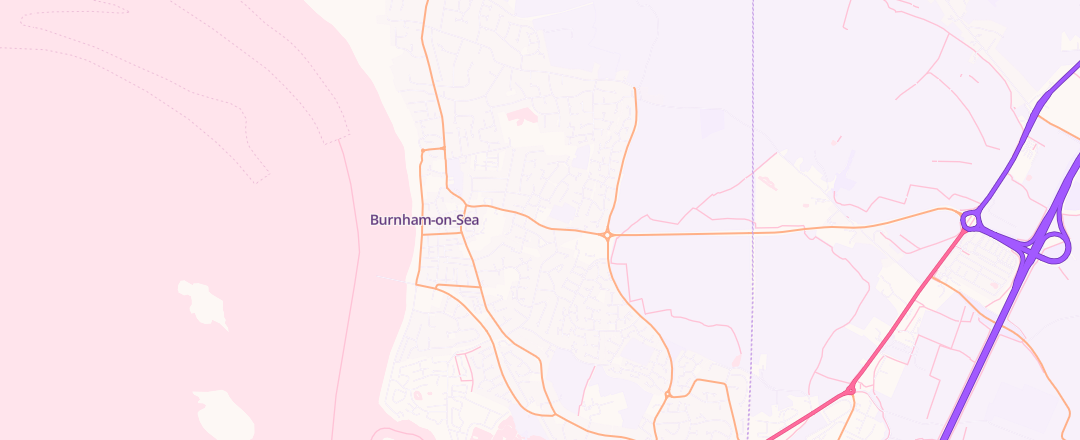 Map showing Dog Motorcycles, Burnham On Sea