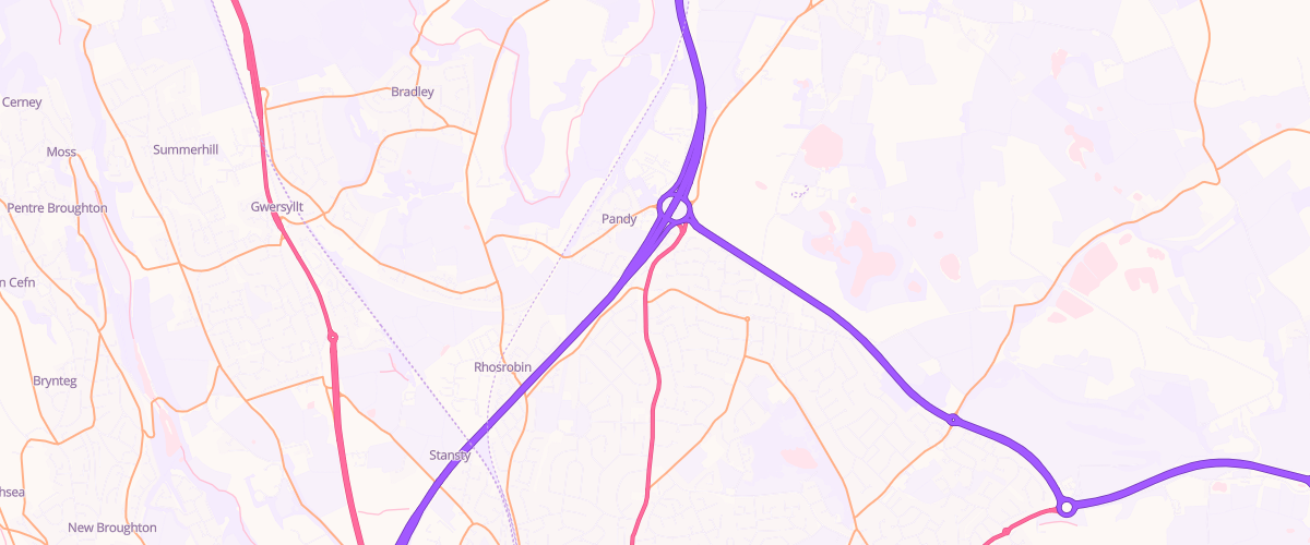 Map showing the location of Plas Acton Fuel Station