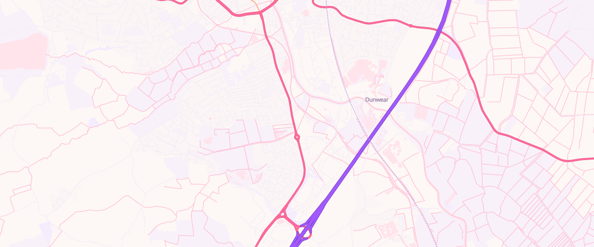 Map showing the location of Taunton Road Service Station