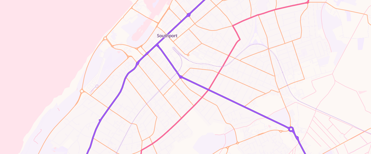 Map showing the location of Asda Scarisbrick Express Petrol