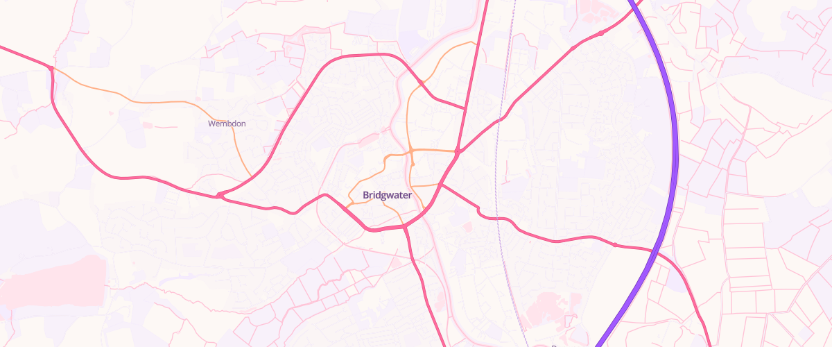 Map showing the location of Asda Bridgwater Superstore