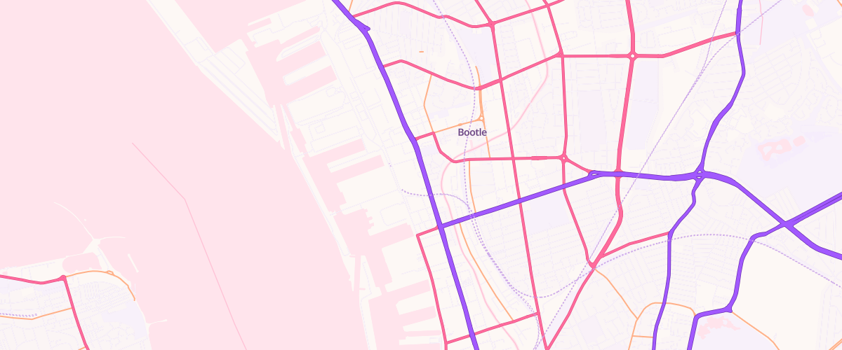 Map showing the location of Shell Derby Road