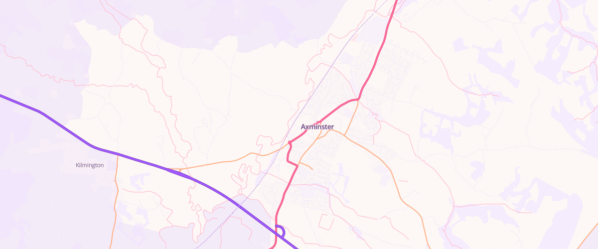 Map showing the location of Axminster Superstore Petrol Filling