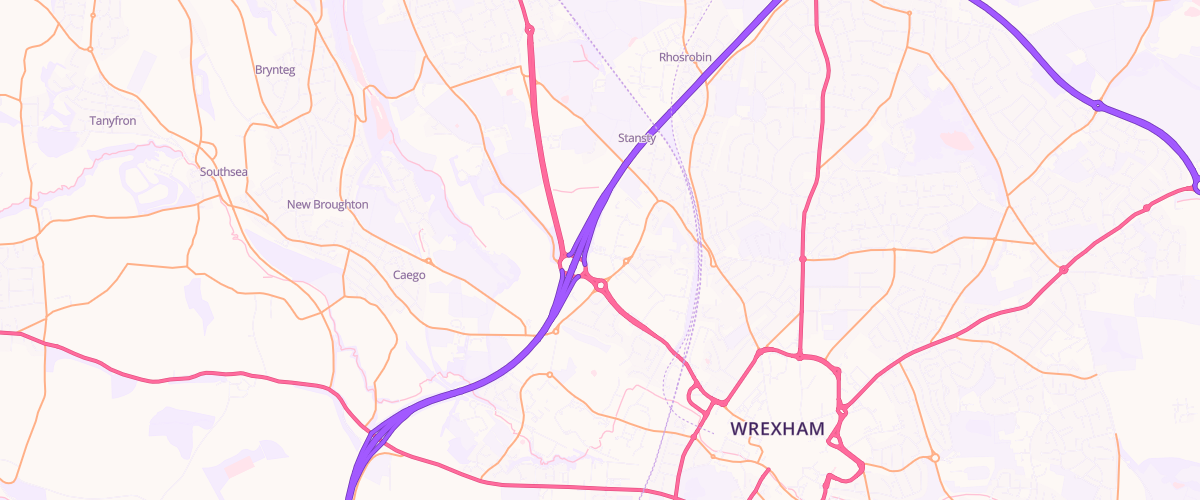 Map showing the location of Sainsburys Wrexham