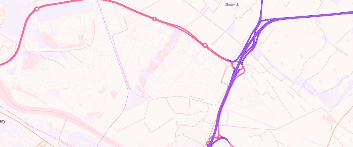 Map showing the location of Asda Deeside Express Petrol