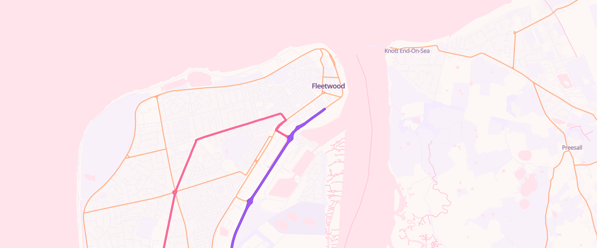 Map showing the location of Asda Fleetwood Superstore