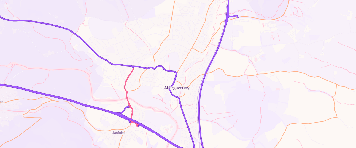 Map showing the location of Rontec Abergavenny