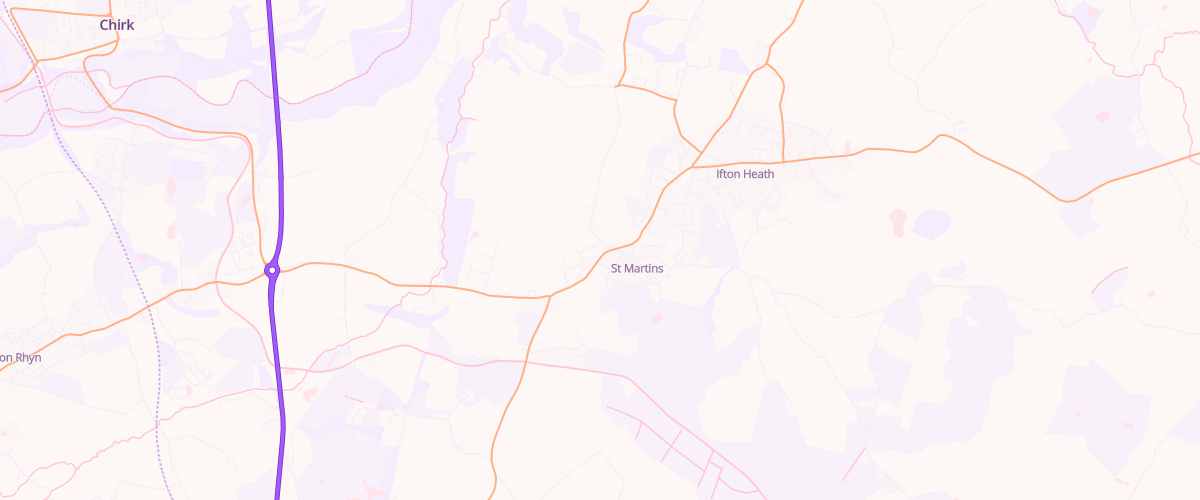 Map showing the location of St. Martins Service Station