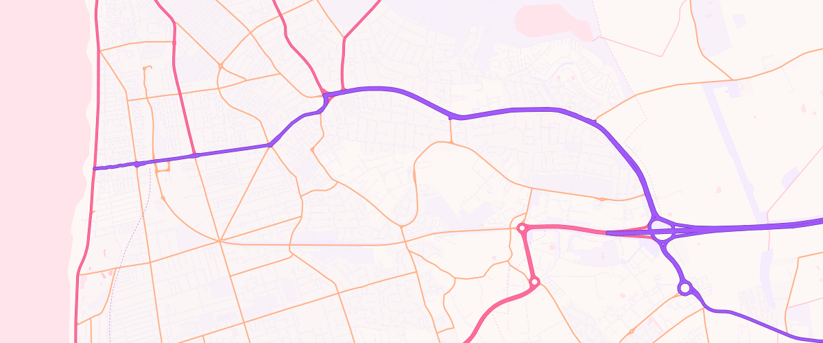 Map showing the location of Asda Blackpool Superstore