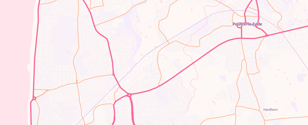 Map showing Brook Garage, Blackpool