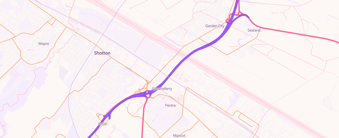 Map showing Queensferry Mot Testing Station, Deeside