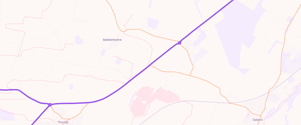Map showing the location of Cardewlees Service Station