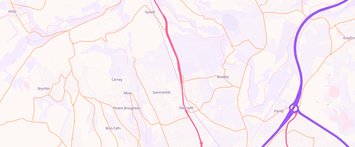 Map showing the location of Br Gwersyllt