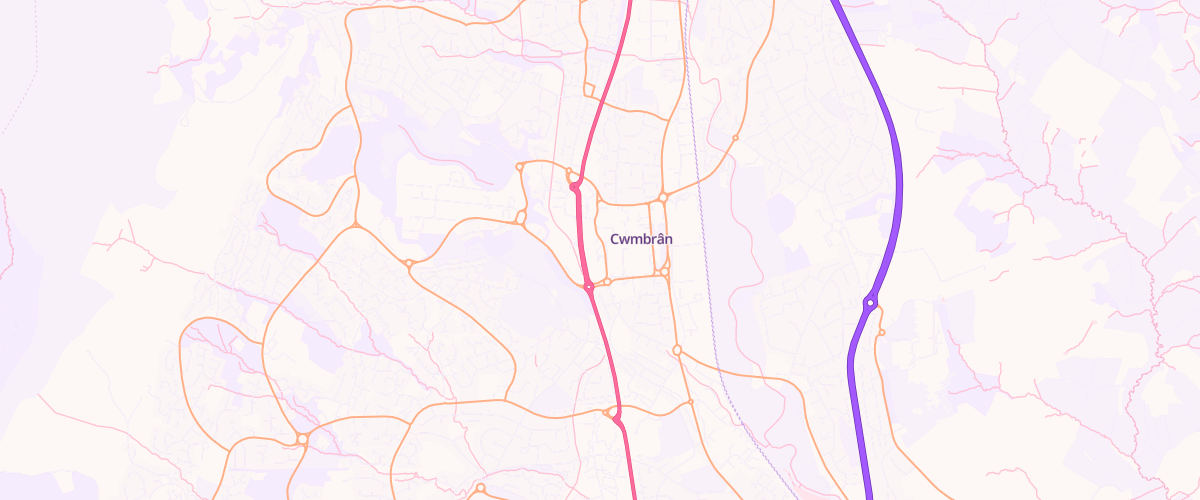 Map showing the location of Sainsburys Cwmbran