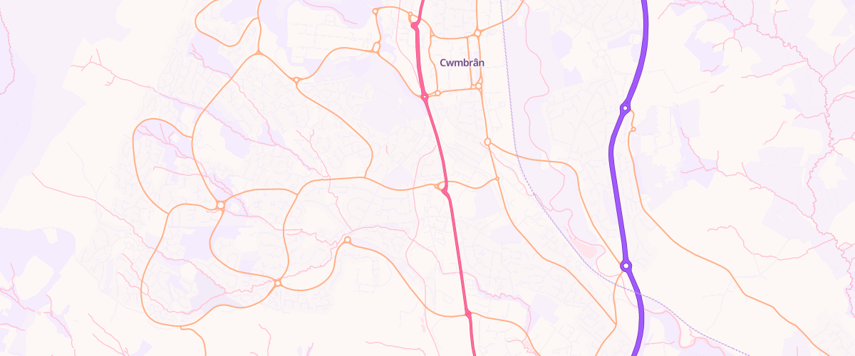Map showing the location of Asda Cwmbran Express Petrol