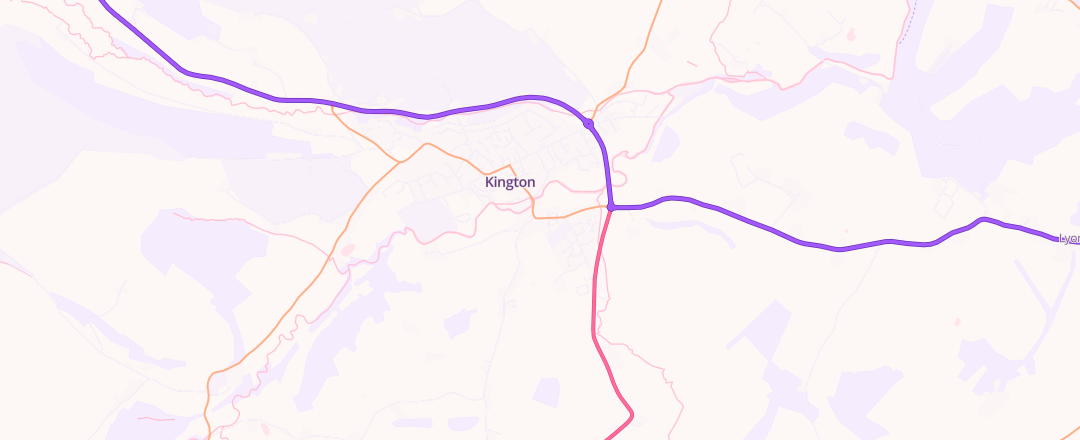 Map showing Ian Jones Tyres Limited, Kington