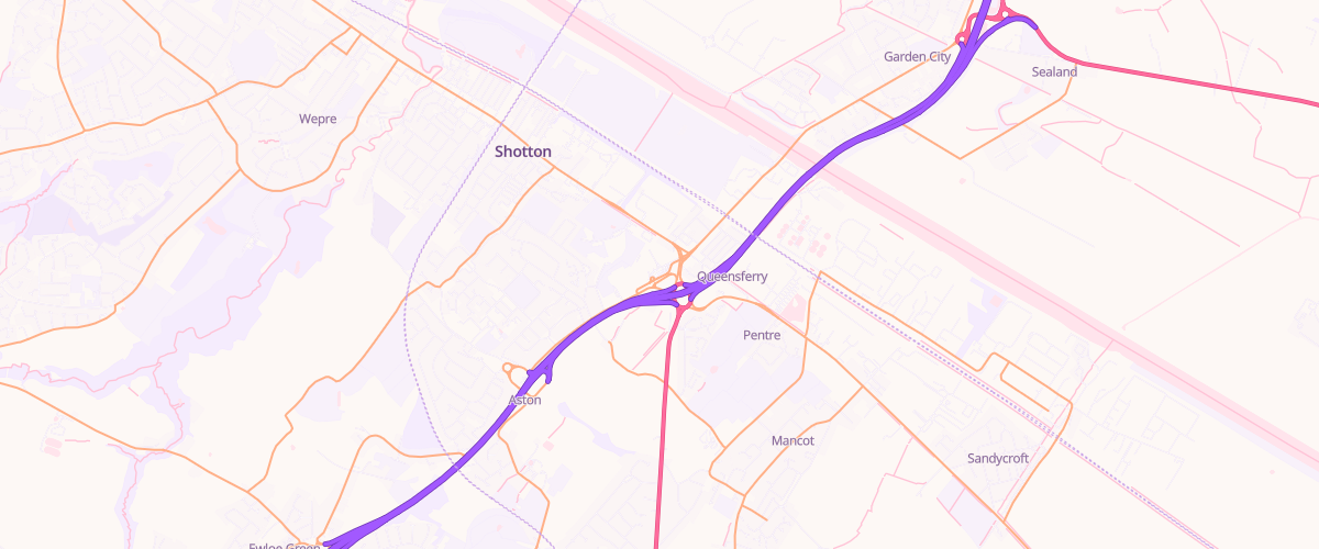 Map showing the location of Asda Queensferry