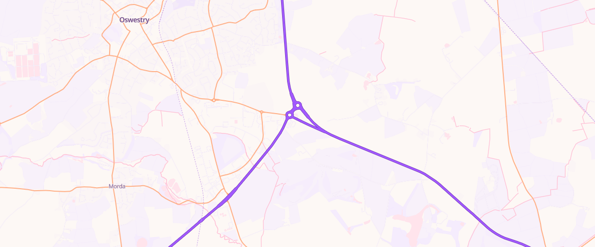 Map showing the location of Asda Oswestry Express Petrol
