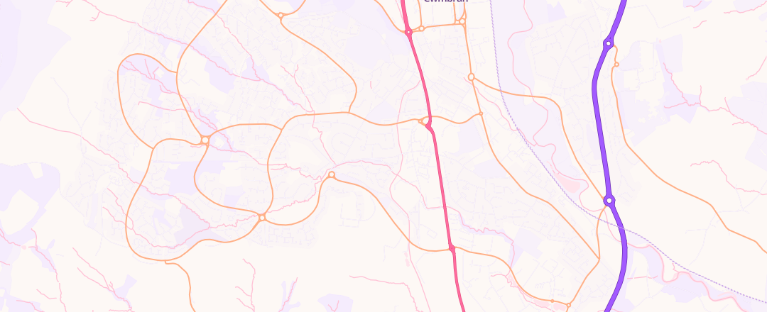 Map showing Two Locks Garage, Cwmbran