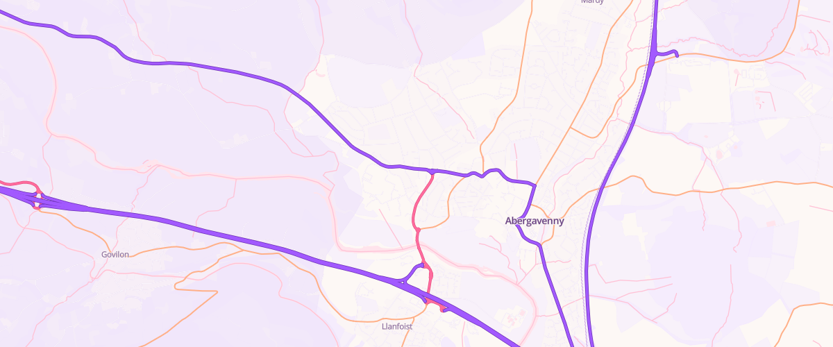 Map showing the location of Ascona Brecon Road Service