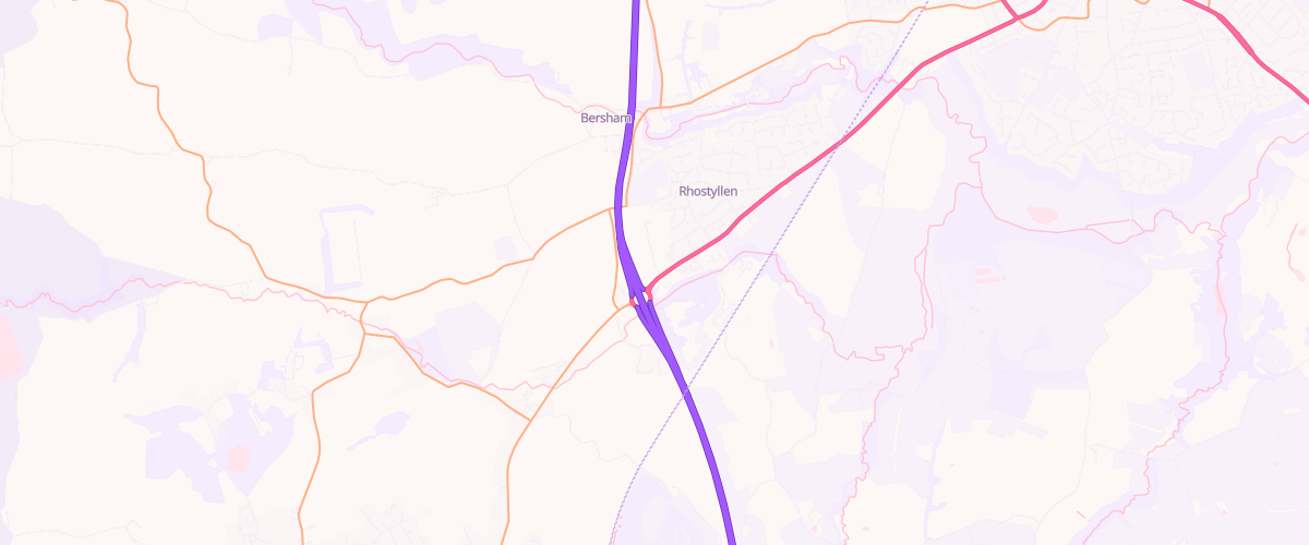 Map showing the location of Asda Rhostyllen Express Petrol