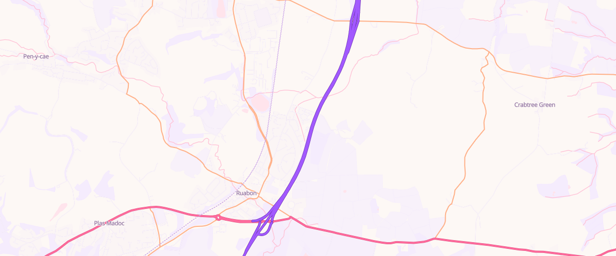 Map showing the location of Rontec Ruabon