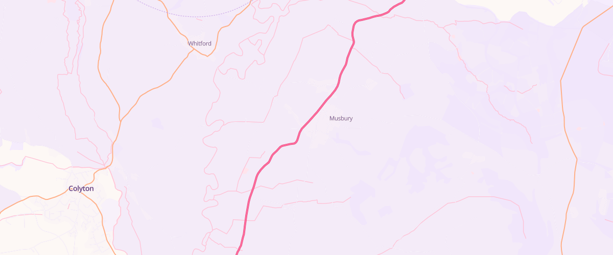 Map showing the location of Musbury Garage Ltd