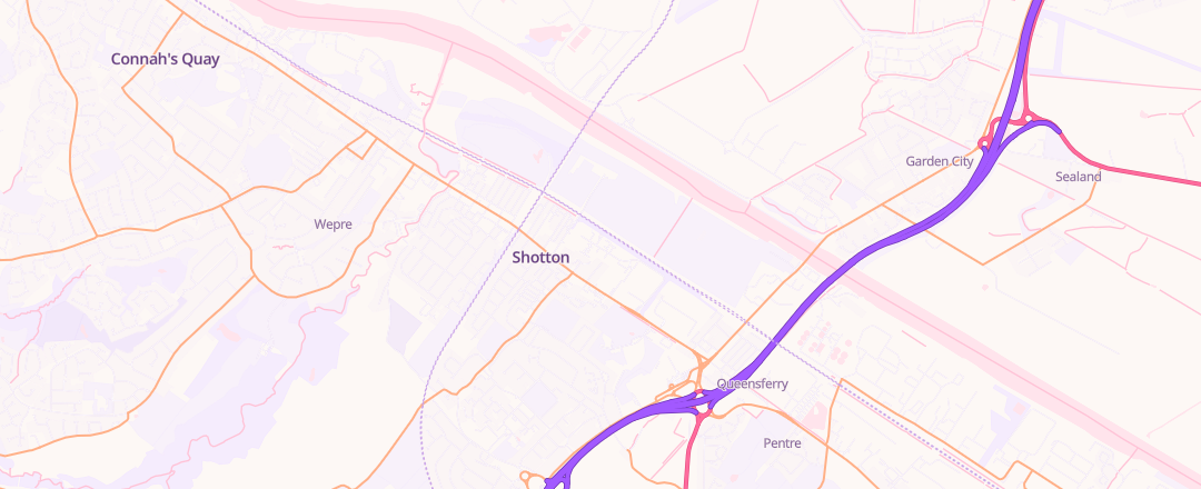 Map showing Jubilee Garage, Deeside