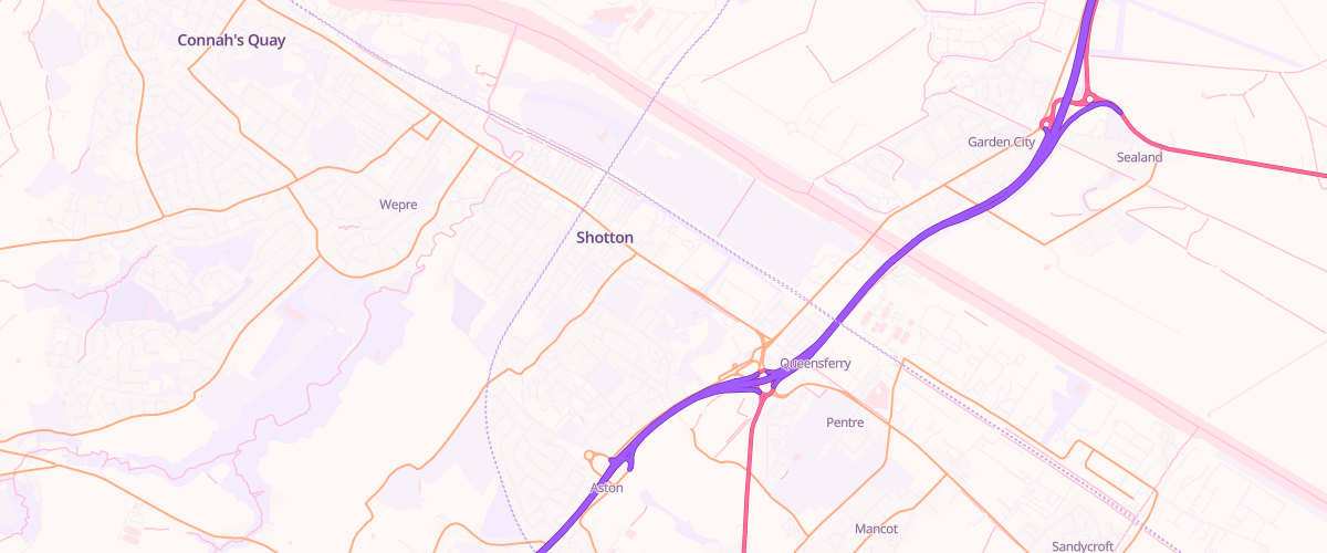 Map showing the location of Esso Queensferry Service Station
