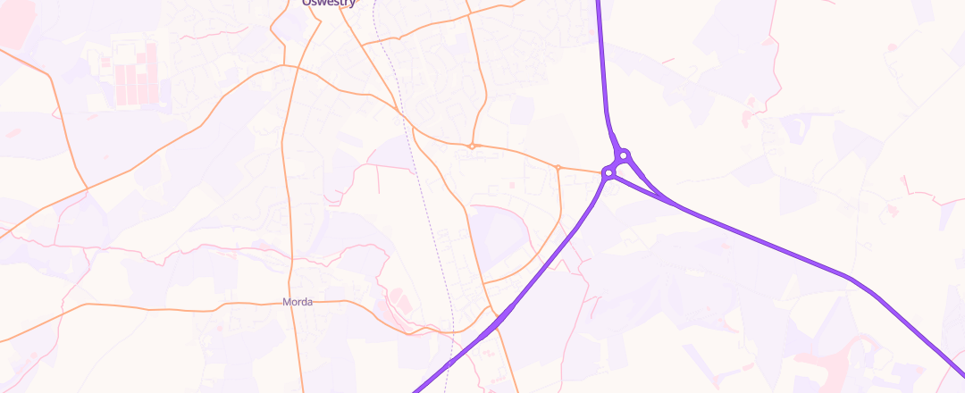 Map showing S C Motors Powertune, Oswestry
