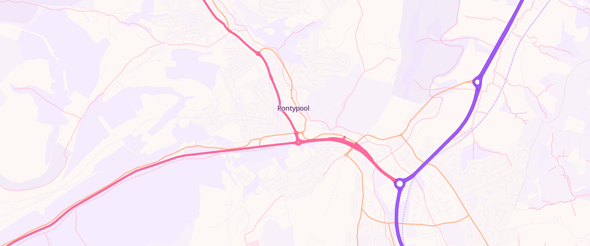 Map showing the location of Pontypool Superstore Petrol Filling