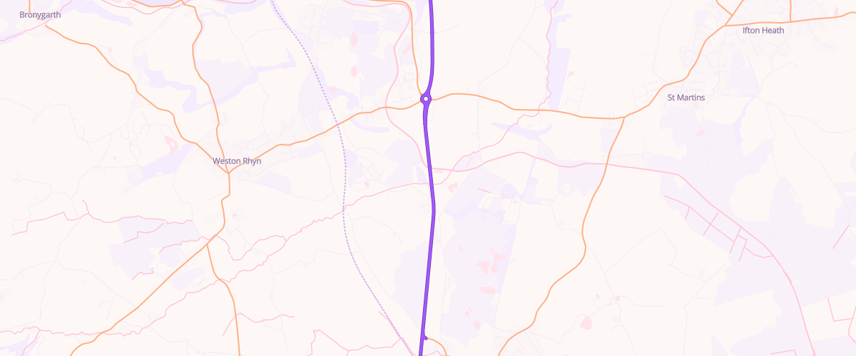 Map showing the location of Shell Oswestry