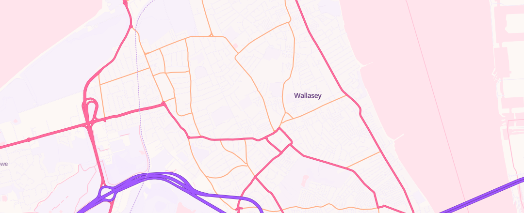 Map showing Kwik Fit, Wallasey