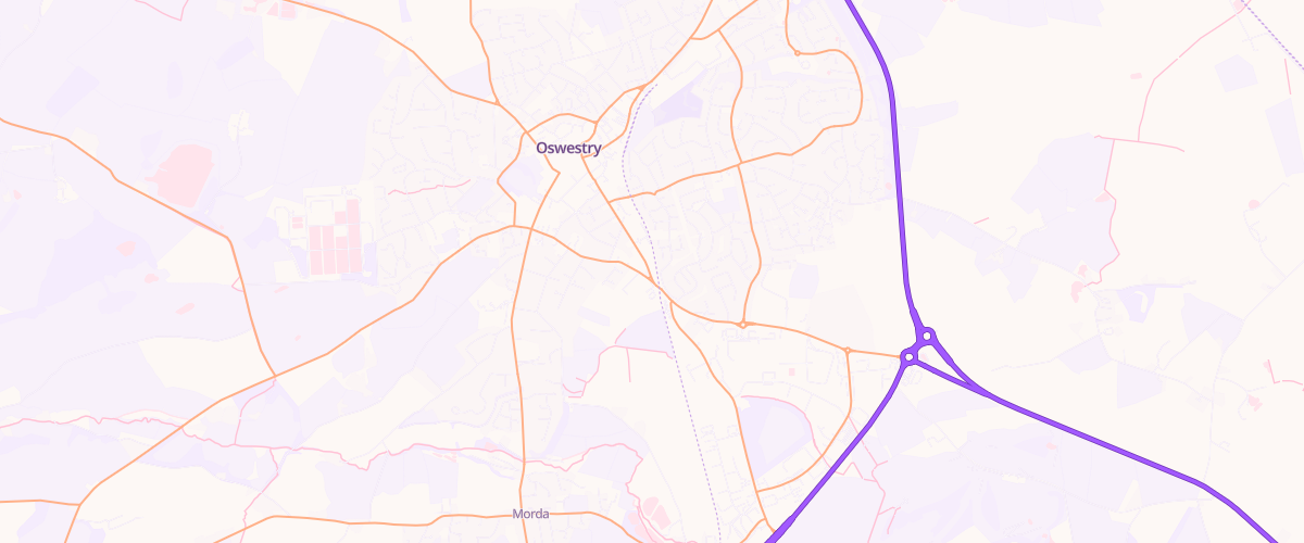 Map showing the location of Eg Oswestry Pfs