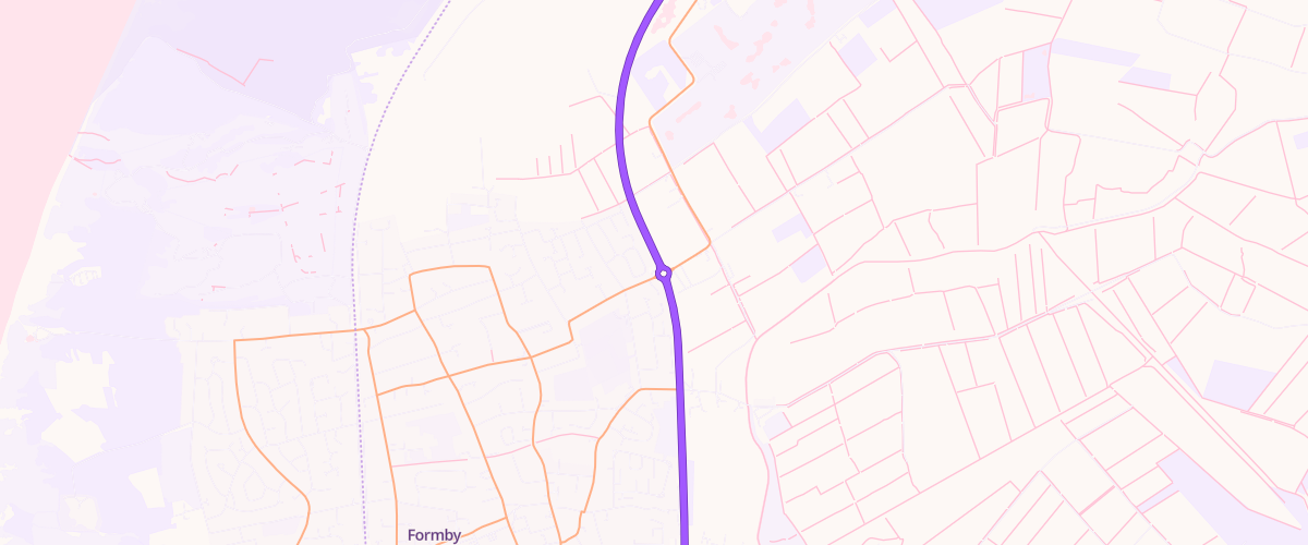 Map showing the location of Eg Formby Pfs