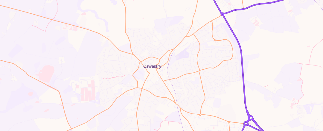 Map showing K C Jones Motor Repairs Ltd, Oswestry