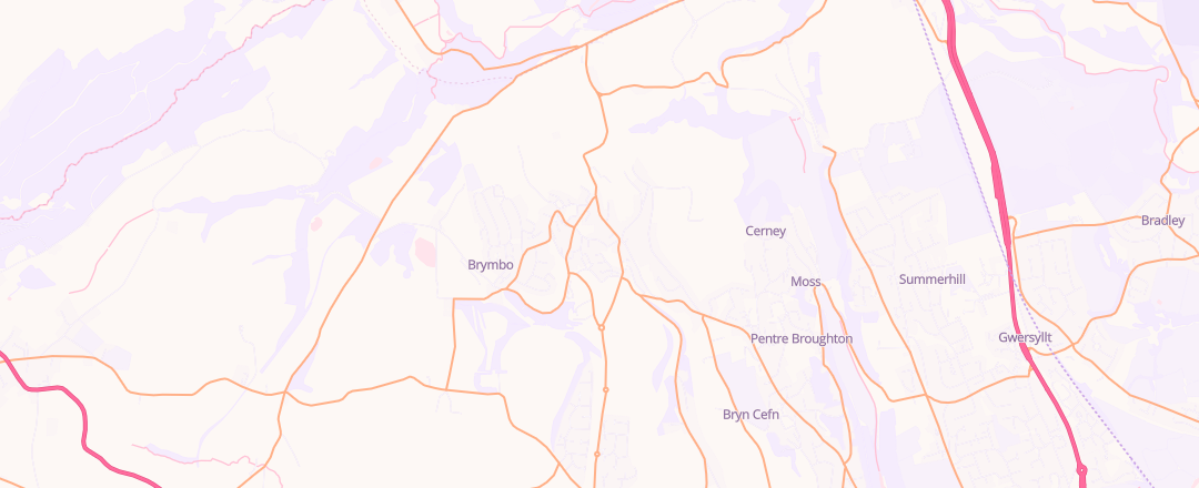 Map showing Queens Cross Garage, Wrexham