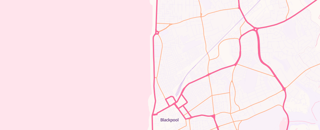 Map showing Kwik Fit, Blackpool