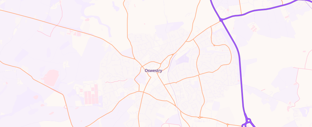 Map showing Oswestry Tyres, Oswestry