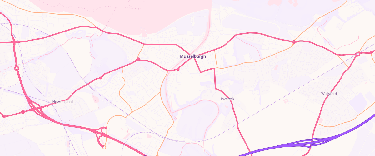 Map showing the location of Musselburgh Extra Petrol Filling