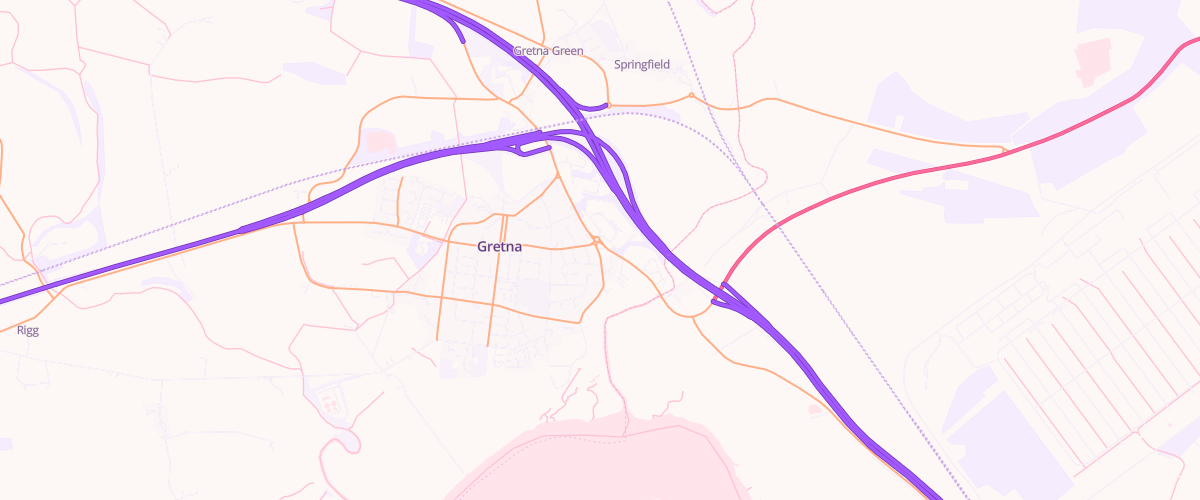 Map showing the location of Crossways Filling Station